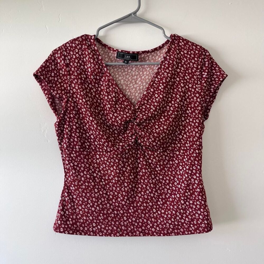 Vibe Women's Burgundy and Red Blouse